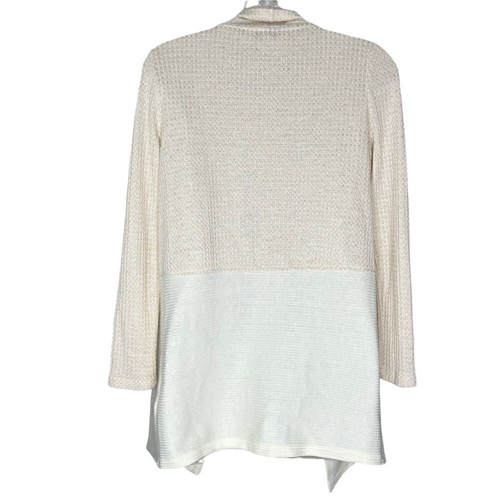 Juicy Couture Open Front Cardigan Gold/Cream Thread Waffle Knit XS NWOT‎ - Picture 2 of 6